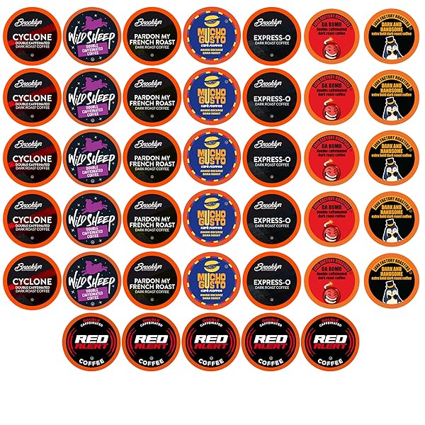 BEST OF THE BEST PODS, VARIETY PACK FOR KEURIG K CUP BREWERS, – STRONG AND REGULAR COFFEE LOVERS, GREAT GIFT – 5 CUPS OF EACH, HIGH CAFFEINE COFFEE, 40 COUNT