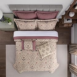 Waverly Oxford Damask 4 Piece Cotton Comforter