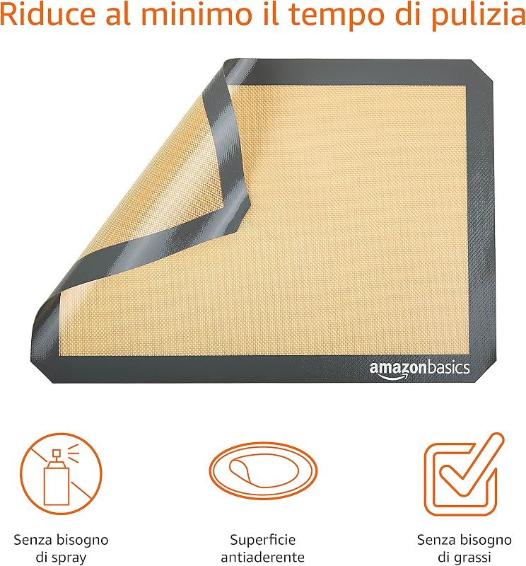 Rettangolare Tappetini da forno in silicone, confezione da 2, Beige/Grigio, 29.5cm x 42.0cm — foto 3 di 7