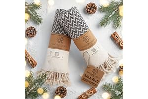 Madamelique Exclusive Hand Towels Set of 2-18 x 40 Inches - Decorative Bathroom Peshtemal Towel for Hand, Face, Hair, Yoga, Tea, Dishcloth, Kitchen and Bath - 100% Pure Cotton (Black)