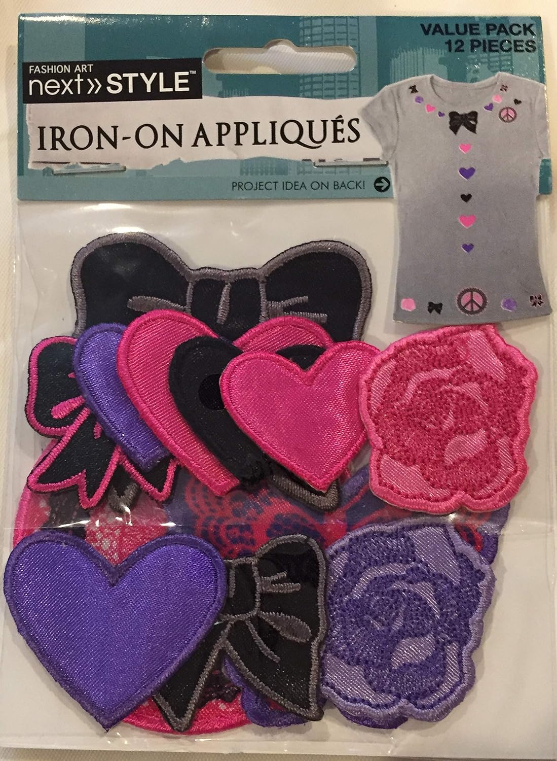 Next Style, IronOn Appliques, 12 Pieces