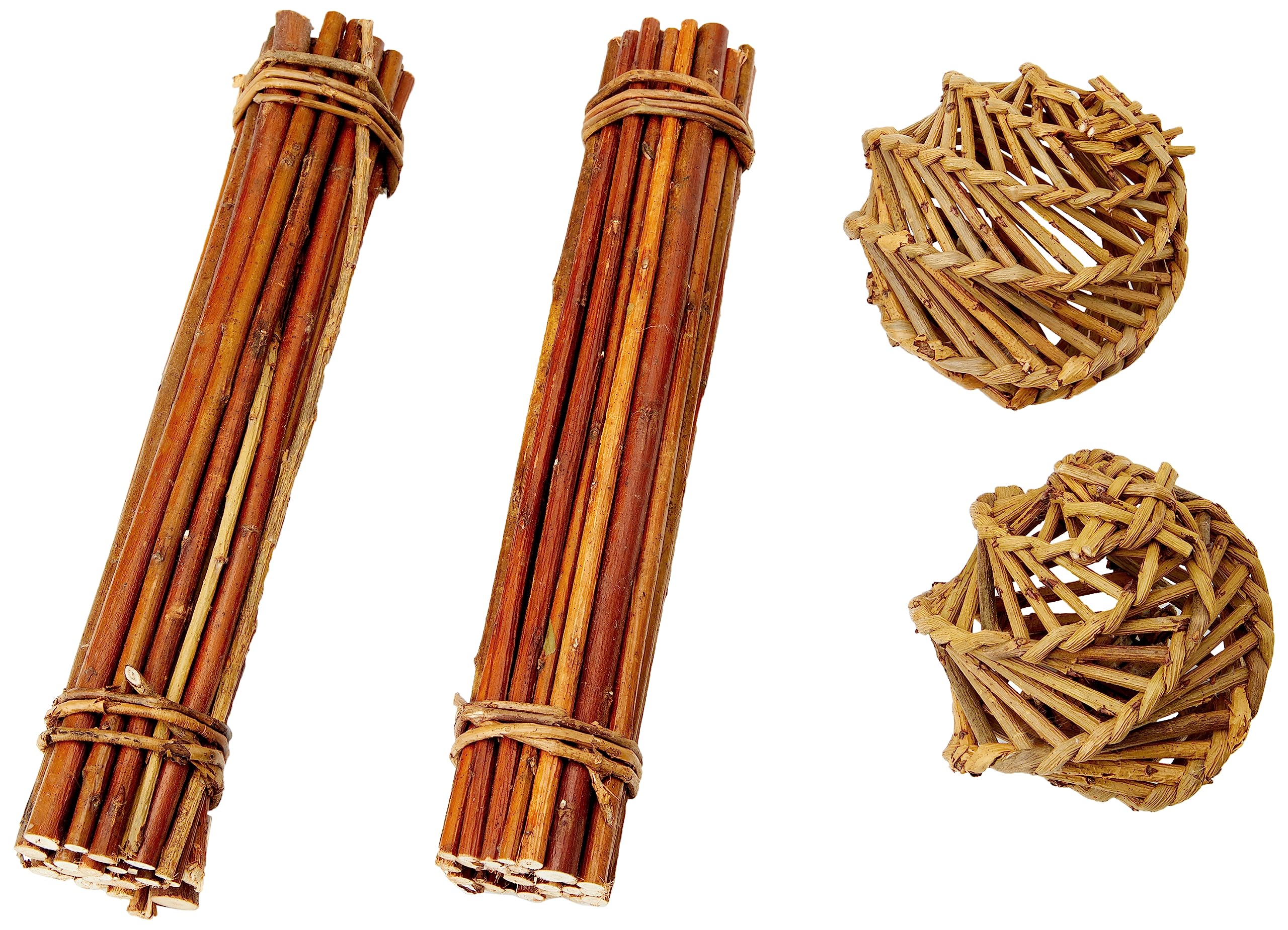 HAPPYPET Nature First Large Willow Tube Playing Hiding Nibbling Toy Teeth Trimmer for Hamsters, Rats & Small Animals