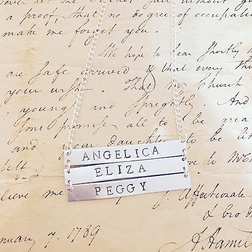 Amazon Com Hamilton Broadway Schuyler Sisters Lyrics Angelica Eliza Peggy Necklace Handmade