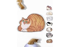 Lukamoo® Cute Cat Litter Mat (32’’X24’’), Extra-Large/XL, for Kitty Litter & Cute Cat Litter Box, Cat Accessories for Indoor Cats, Litter Trapping Mat (Orange Tabby)