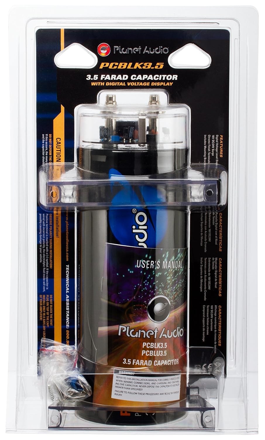 Amazon.com: Planet Audio PCBLK3.5 – 3.5 Farad Car Capacitor For Energy  Storage To Enhance Bass Demand From Audio System: Planet Audio: Car  Electronics