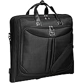 ZEGUR Premium Suit Garment Bag Carry On - Hangs 4 Suits - Travel & Business with Shoulder Strap and Laptop Compartment
