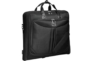 ZEGUR Premium Suit Garment Bag Carry On - Hangs 4 Suits - Travel & Business with Shoulder Strap and Laptop Compartment