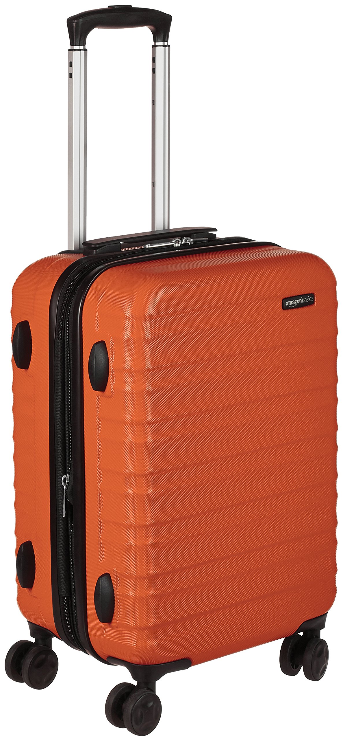 Photo 1 of Amazon Basics Expandable Hardside Carry-On Luggage, Suitcase with Wheels, 21-Inch Spinner with Four Spinner Wheels and Scratch-Resistant Surface, Orange