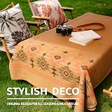 ACUSHLA Merino Wool Camp Blanket Large Throw Nordic Khaki 87x63 view 3