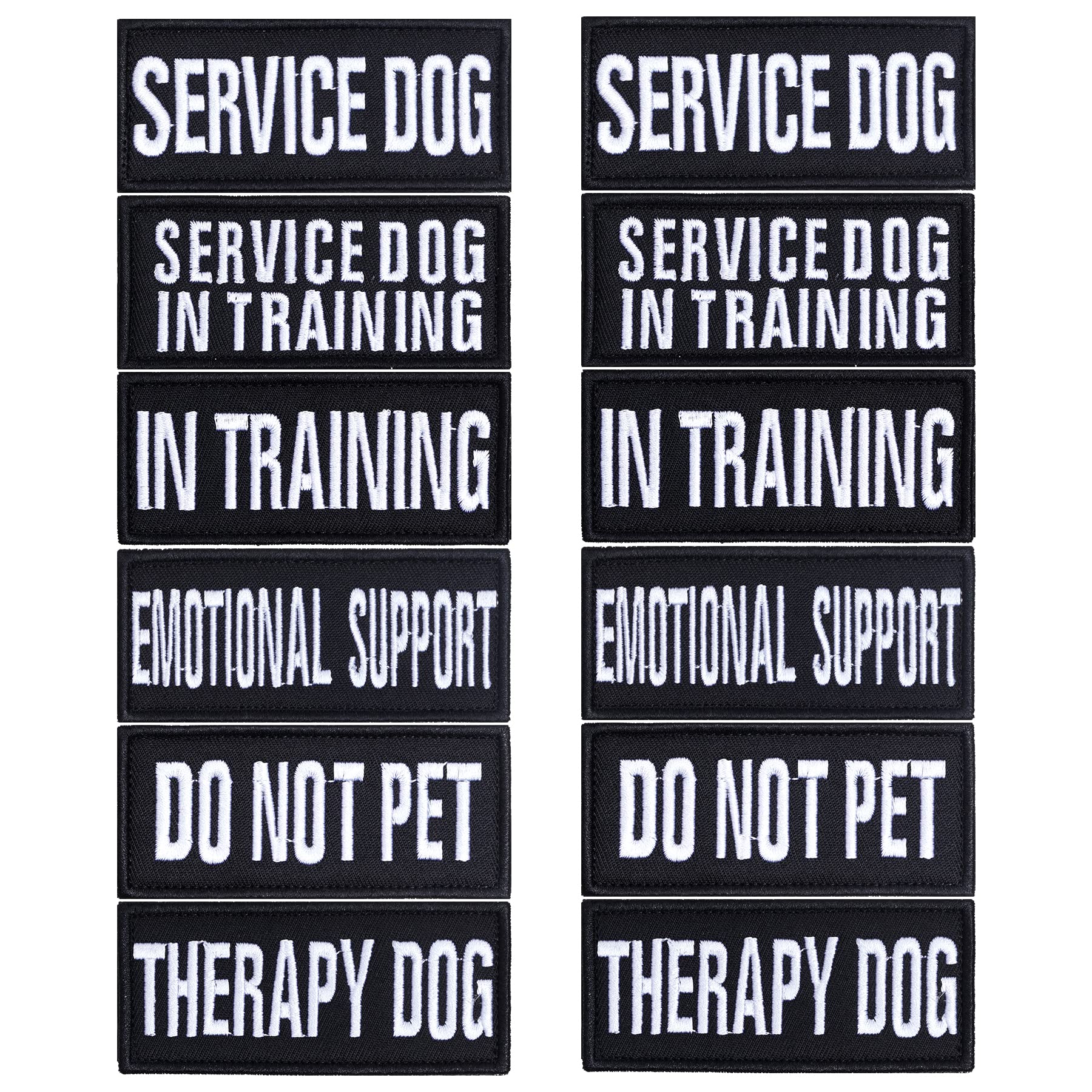 Photo 1 of Pistha 12 Pieces Removable Tactical Dog Harness Service Dog Vest Patches Do Not Pet in Training and Emotional Support Dog Vest Patches(3.6 x 1.6Inch)