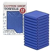 Cotton Towels for Cleaning Huck Towels 12 Pcs Perfect Blue Kitchen Cleaning Towels Car Wash Towels Cleaning Clothes Reusable 