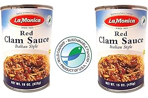LA MONICA LaMonica Red Clam Sauce Product of the USA. 2 Cans Delicious