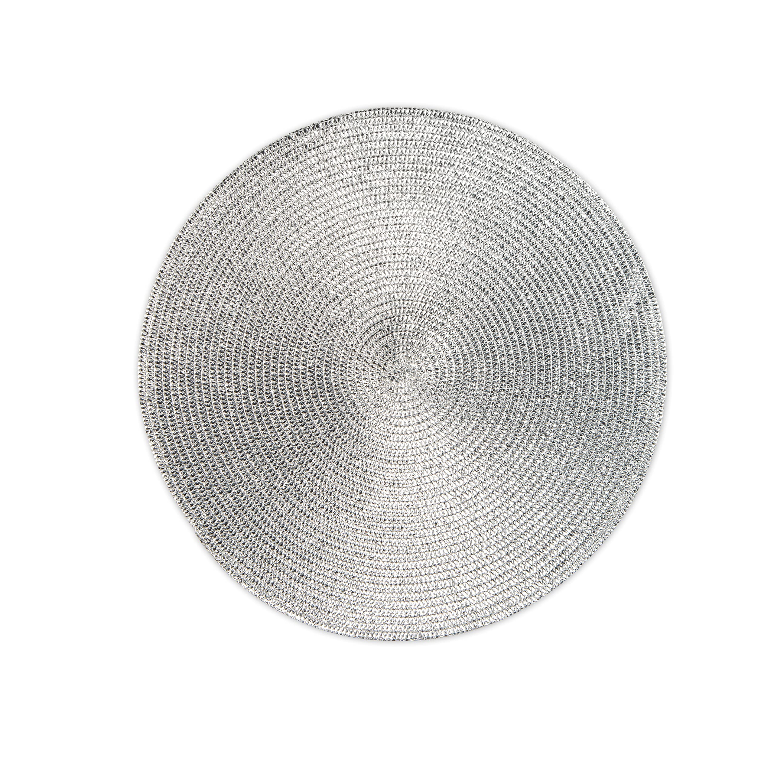 Excelsa Round Set of 6 Place Mats Round Diameter 36 cm Polypropylene Silver