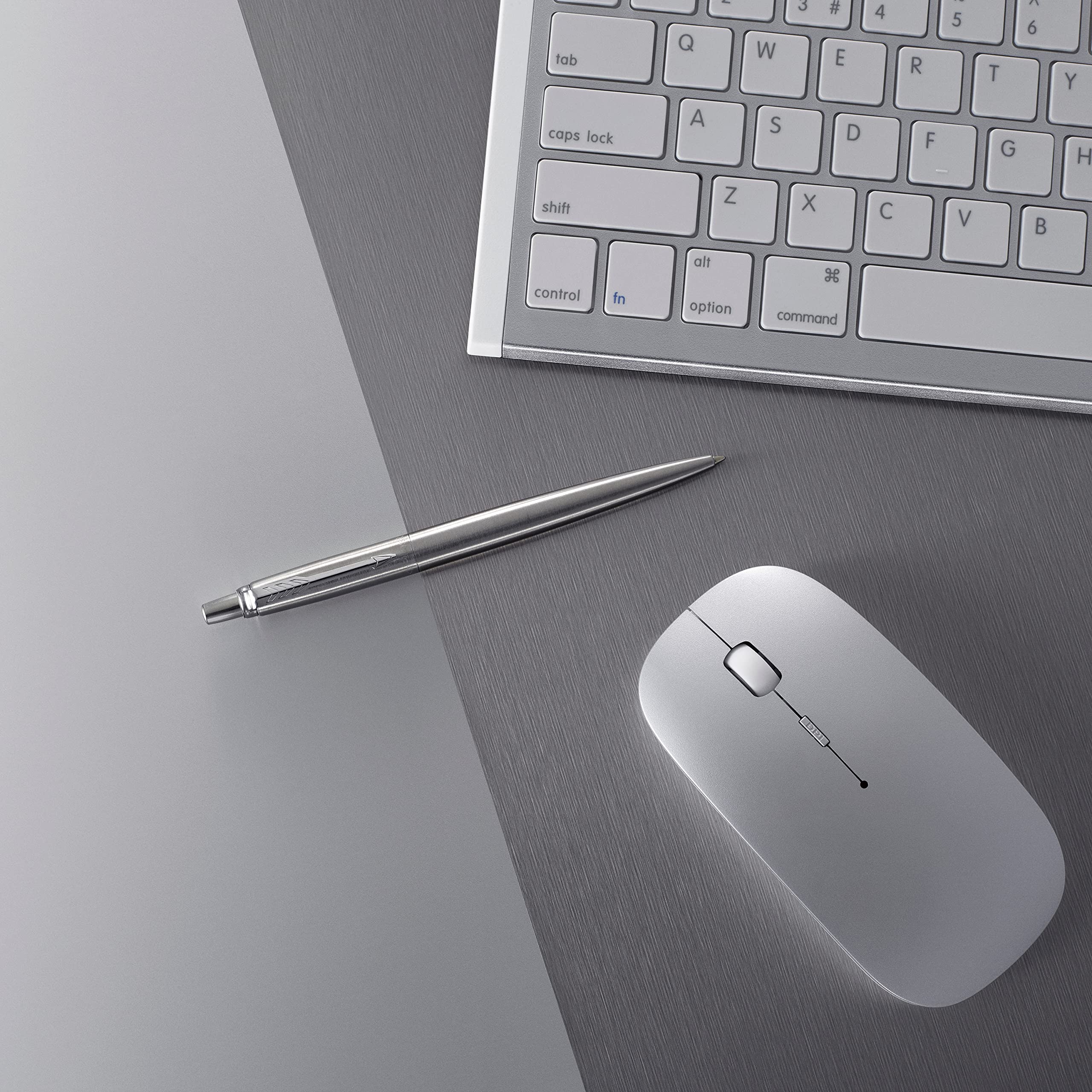 Parker Jotter Kugelschreiber | Edelstahl mit Chromzierteilen | Mittlere Spitze | Blaue Tinte | Schulsachen und bürobedarf | Geschenkbox 5