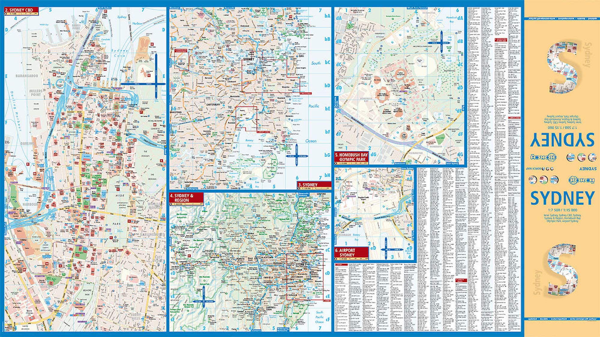 Laminated Sydney Map By Borch English Edition Borch Amazon Com Books