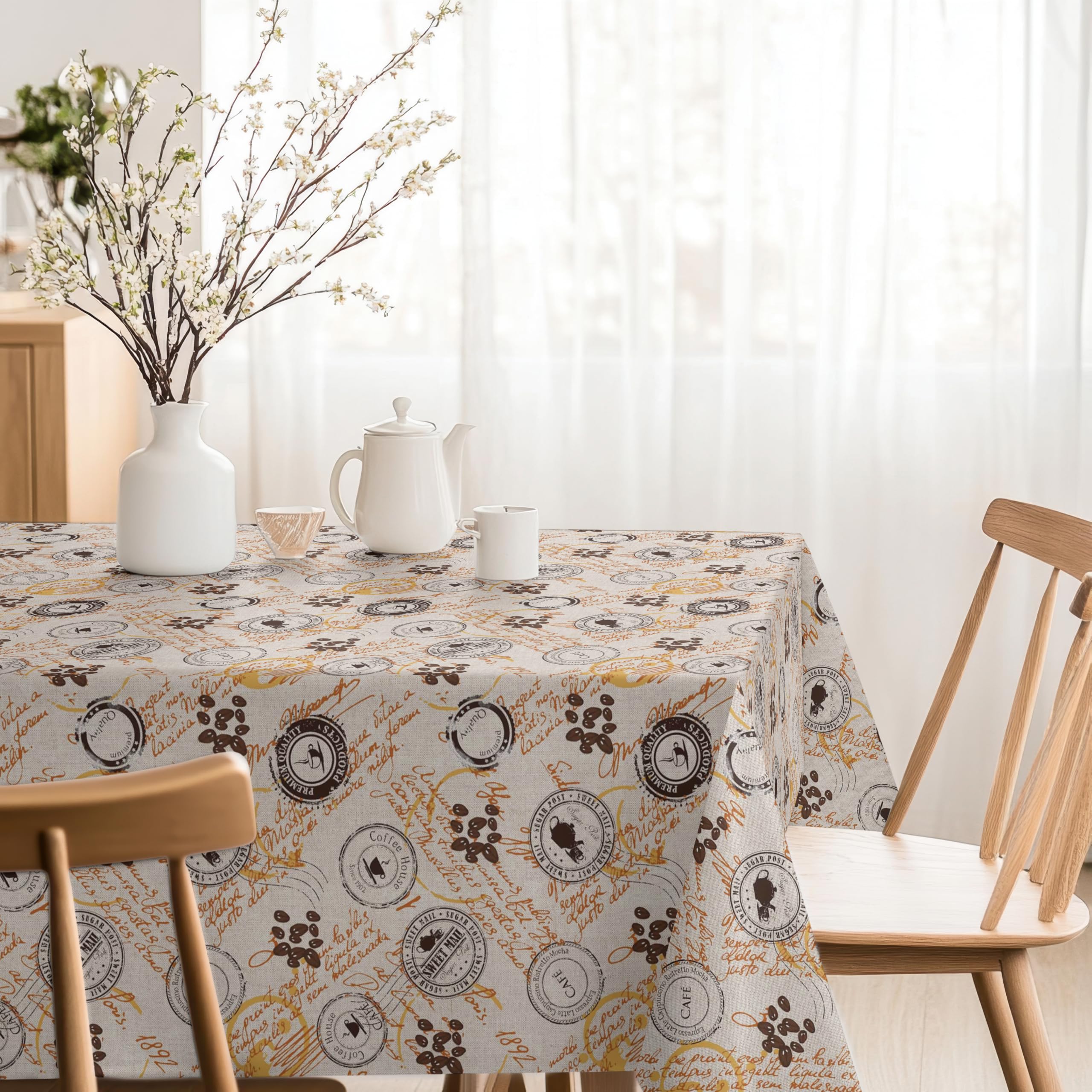 Martina Home Resin Tablecloth Coffee Brown 140 x 140 cm