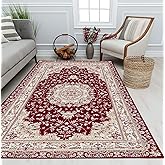 Rugs America Century Century CY30A Medallion Burgandy Transitional Vintage 5x5 Area Rug, 5'0"x5'0"