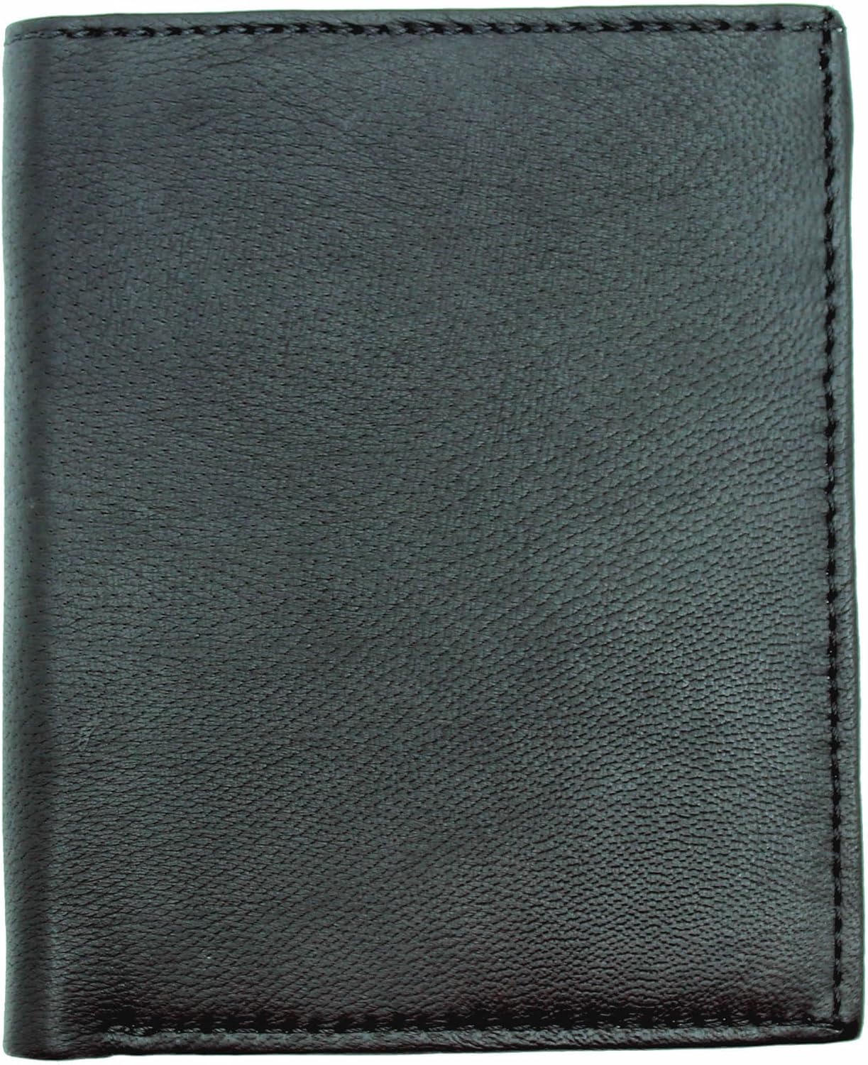 RAS Mens Leather Notecase Vertical Wallet Id Card Holder 55 Black, 10cm x 12cm