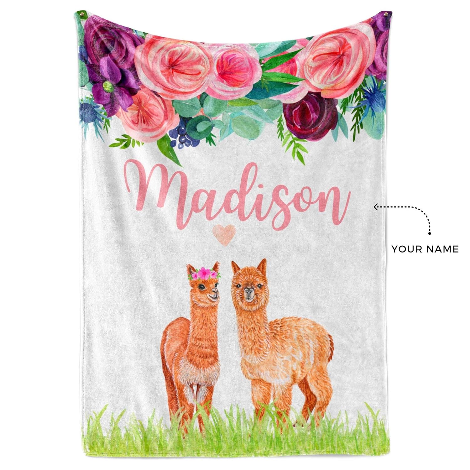 personalized llama blanket