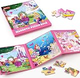 SYNARRY Magnetic Puzzles 3-5 Year Old Girls Unicorn Mermaid Princess 20 Pcs view 1