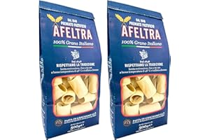 Afeltra Paccheri Pasta from Italy 1.1 lb. (500g)(Pack of 2) Tube Pasta - Similar to Ziti - Pacchero - Rigatoni - Mini Manicotti Shells - Tortiglioni - Gragnano - Bronze Cut - Slow Dried