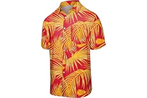 FOCO mens Nfl Nfl Team Logo Aloha Tropical KANSAS CITY CHIEFS SMU FLORAL BUTTON UP SHIRT LARGE, Hawaiian, Large US
