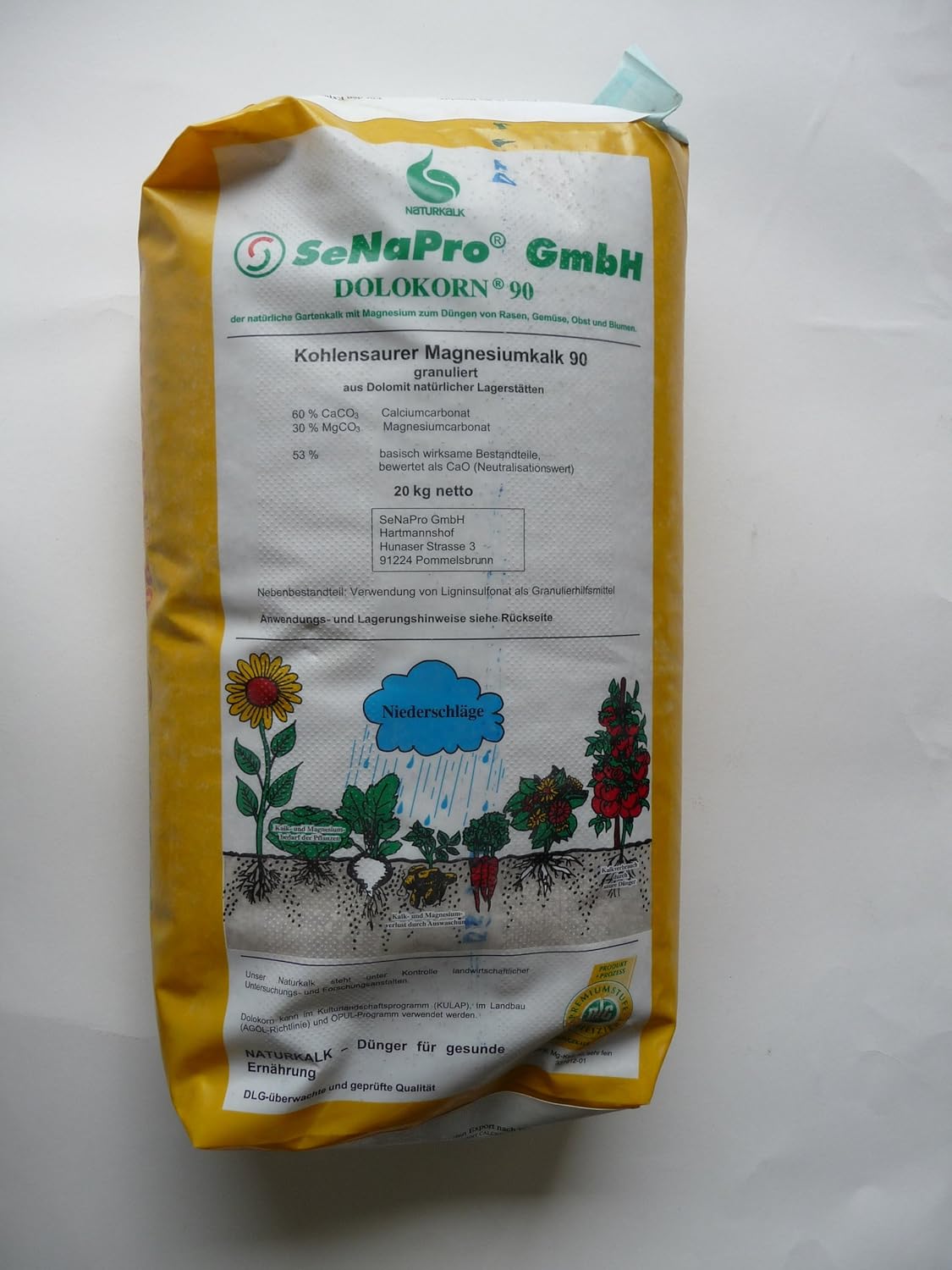 SeNaPro Dolokorn Magnesium Limestone/Garden Fertilizer/Granular/20 kg