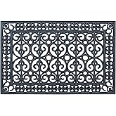 A1HC Large Outdoor Doormat, Rubber, 24" X36”, Ideal for Outside entryway, Scrapes Shoes Clean of Dirt & Grime,Heavy Duty Door Mat for Indoor Outdoor, Mats for Entry,Patio