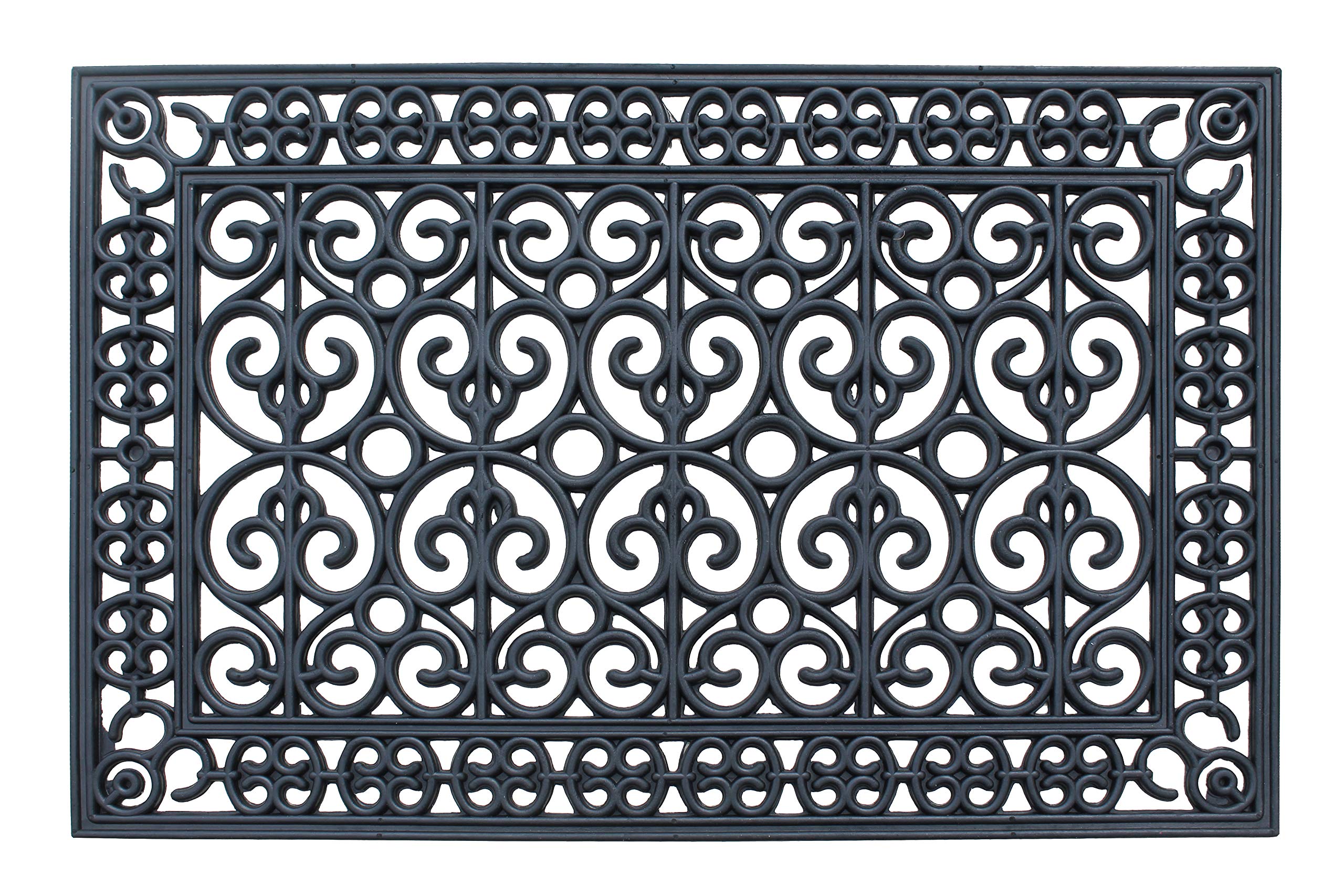 A1HC Large Outdoor Doormat, Rubber, 24" X36”, Ideal for Outside entryway, Scrapes Shoes Clean of Dirt & Grime,Heavy Duty Door Mat for Indoor Outdoor, Mats for Entry,Patio Image