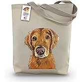 Golden Retriever Tote Bag - Golden Retriever Lover Gift - Golden Retriever Totes -Handmade Totes - Golden Retriever Canvas Totes - Cute Golden Retriever Reusable Shopping Bag