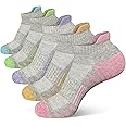 Heyoboy Womens Ankle Anti-blister Thick Cushioned Wicking Odor Resist Athletic Running Socks 5 Pairs
