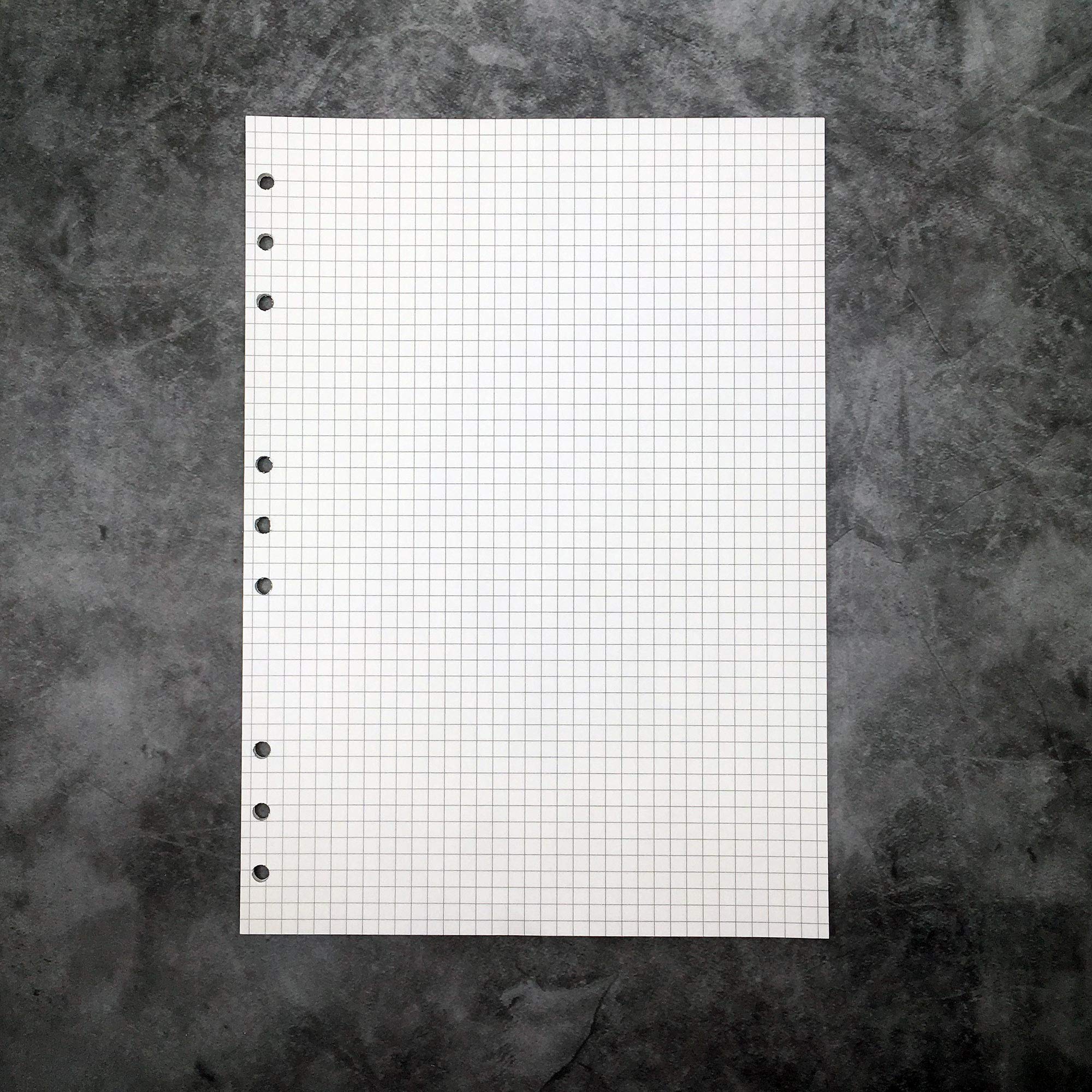 B5 9-Rings 26- Rings DIY Clear Plastic Round Ring View Binder Binding Cover Protector Loose Spiral Notebook Cover Hoder (Grid Graph Refill, 9 Holes)