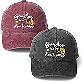 Halfchet 2 Top Gardening Hat Gifts for Women Christmas Gifts for Gardeners Gardening Baseball Cap for Mom and Dad Unique Cool Adjustable Washed Embroidered Flower Garden Hat for Birthday