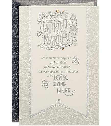 Chuck's Card-O-Rama - Wedding Card - Large Card Opens To 10" X 7.75" - Packaged In Extra Sturdy Mailer - Two Hearts One Life - 95920