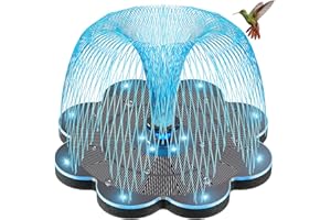 GAIZERL Solar Fountain, 2025 Upgraded Flower Shape 3.5W Solar Water Fountain with 2-Row Colorful LED Lights, 2000mAh Battery, 7 Nozzles, Solar Powered Hummingbird Fountain for Garden, Pool, and Pond