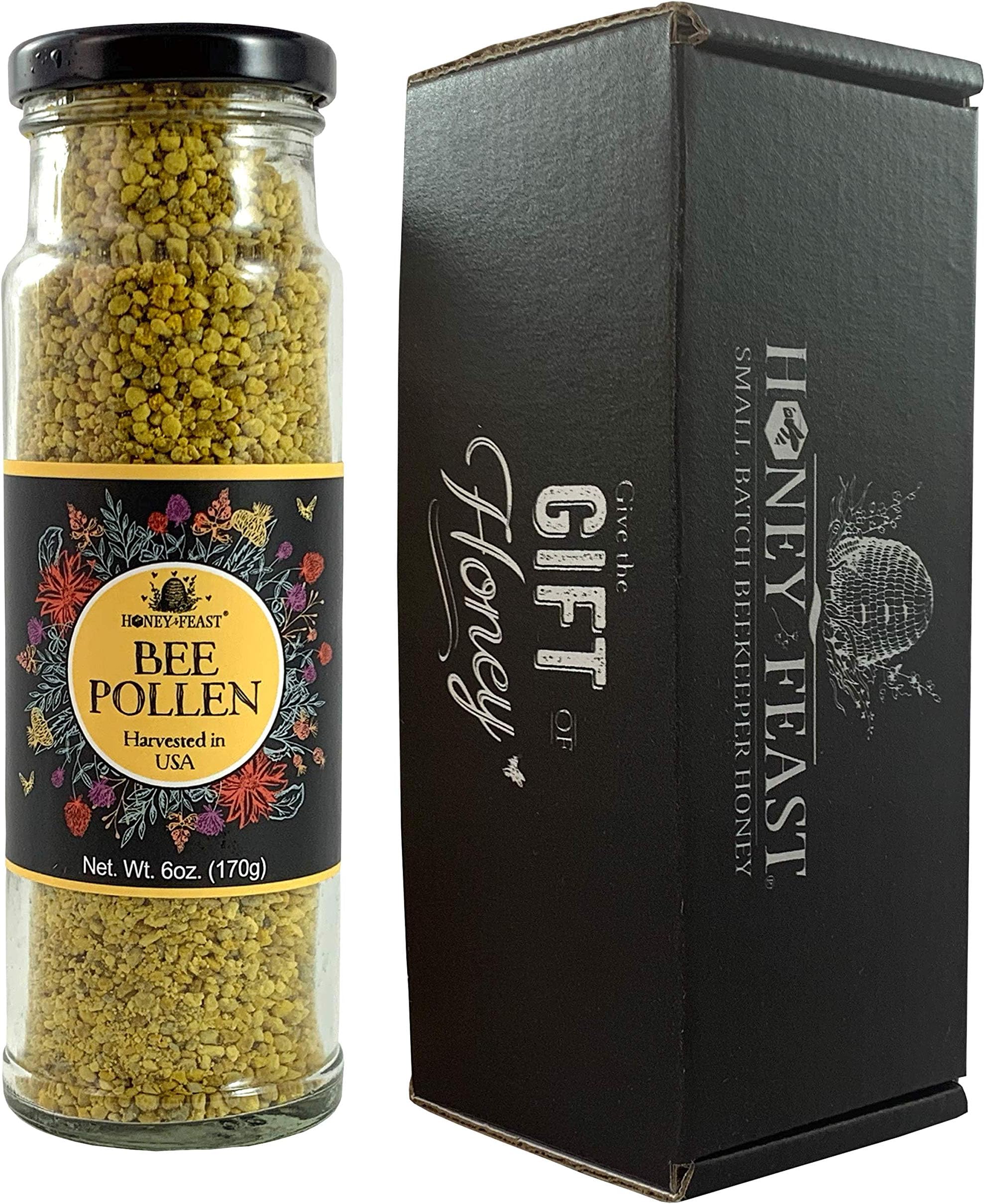 Honey Feast - Natural Bee Pollen Granules | Bio Active Raw Pollen from multiple floral sources | Unprocessed Bee Pollen Superfood | 6oz