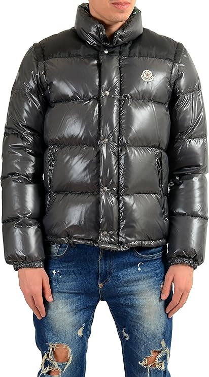 Amazon Co Jp Moncler メンズ 取り外し可能な袖付きパーカーをダウンアンデルセン Moncler Sz 3 Us Mサイズ グレー 服 ファッション小物