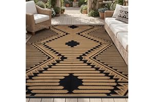 RESARE-Outdoor Rug-Patio Rug 8x10 ft Boho Waterproof Outdoor Carpet RV Deck Camping Portable Boho Rugs for Outdoor Area Rug P