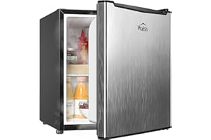 Walsh Compact Refrigerator, Single Door Mini Fridge, Energy Efficient, Adjustable Mechanical Thermostat with Chiller, Reversible Doors and Leveling Front Legs, 1.7 Cu Ft., Stainless Steel