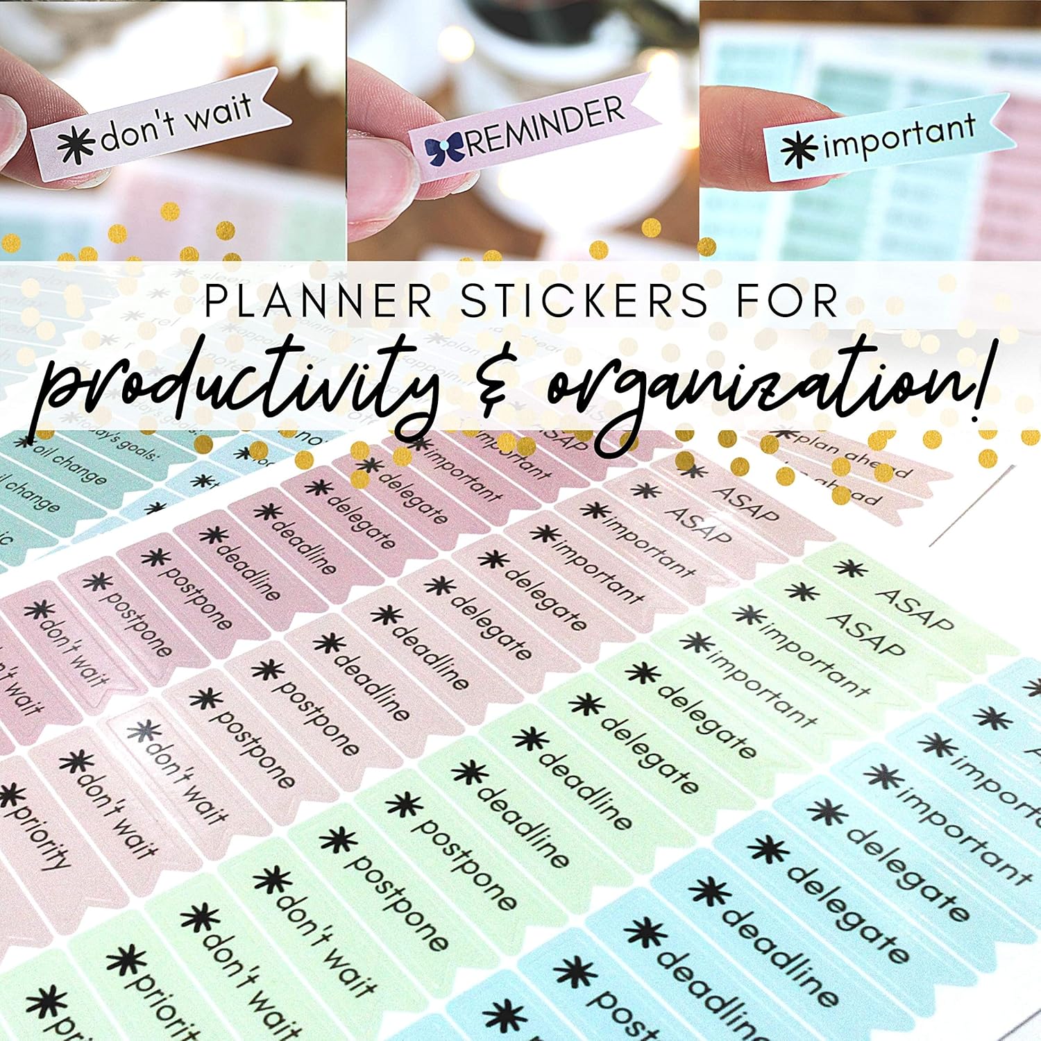 Planner Stickers - Set of Over 1,000 Planner Stickers - 20 Sheets of Colorful Stickers - Busy Bee Planners: Office Products