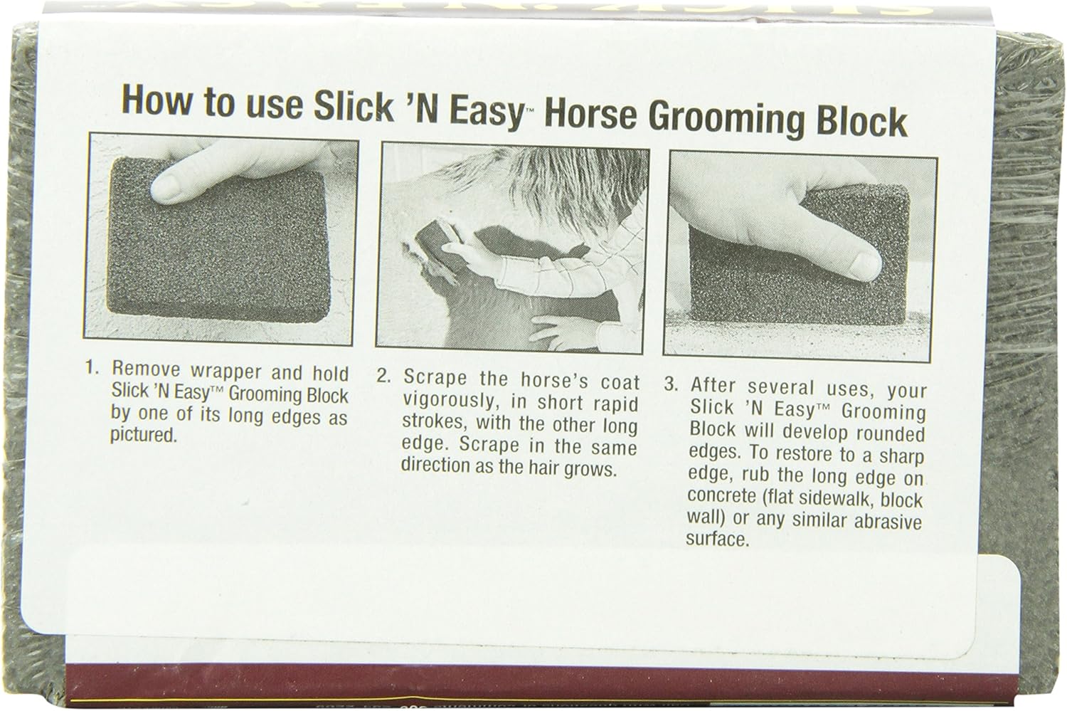 Farnam Slick 'N Easy Horse Grooming Block : Horse Saddle : Pet Supplies