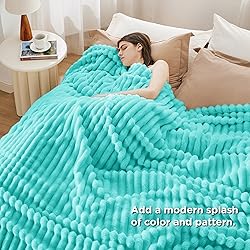 Bedsure Blue King Size Blanket for Bed - GentleSoft
