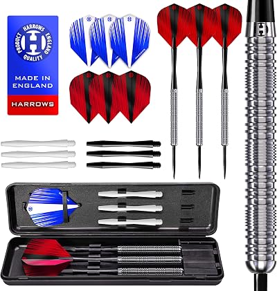 Harrows Caliber 90% Tungsten Darts 30g 16pc Set with Case & Extras