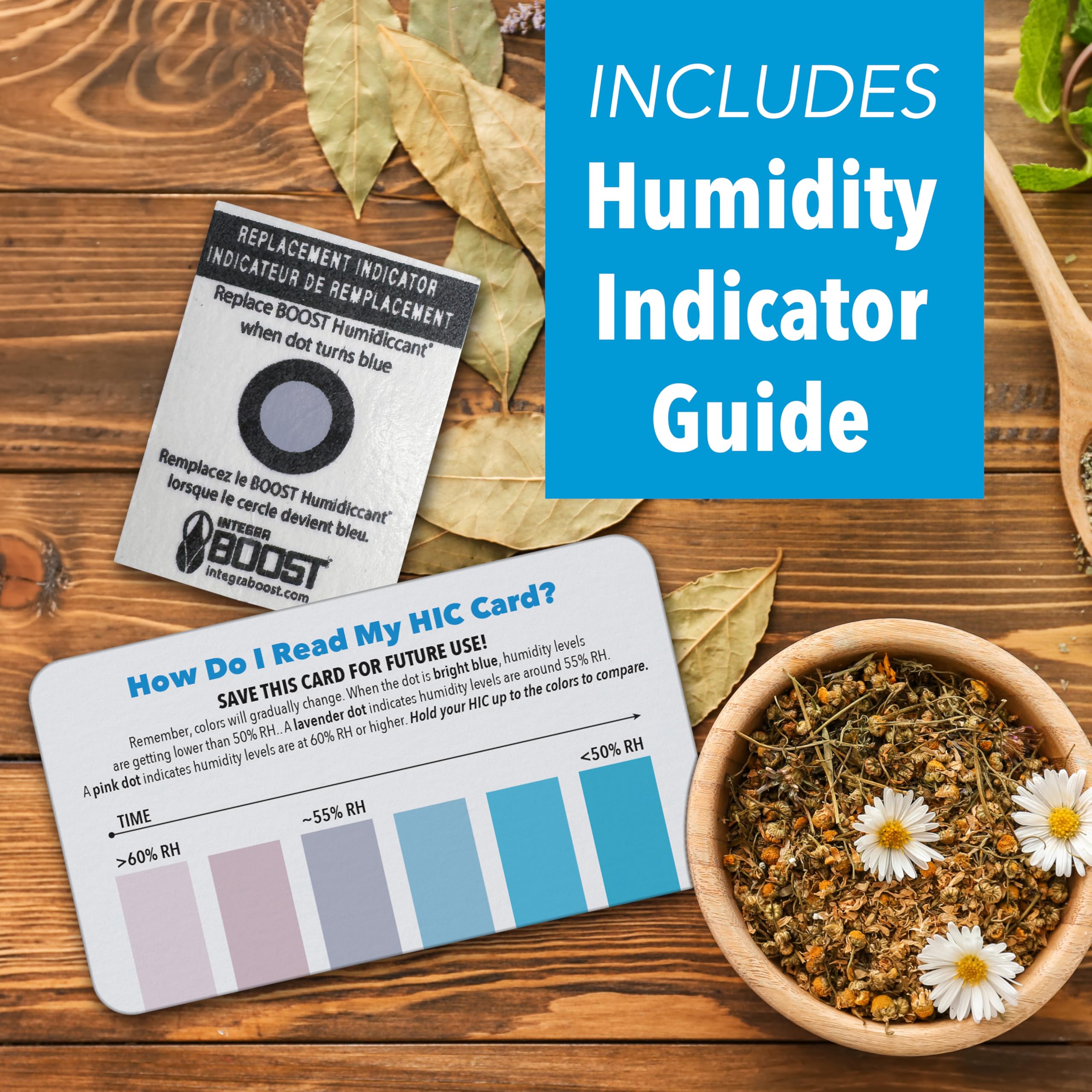 2-Way Humidity Control Pack – Patented Technology for Humidity Control – Preserve Flavor & Maintain 62% RH – Moisture Absorber for Herbs, Spices & More – 2 Gram (Pack of 20)