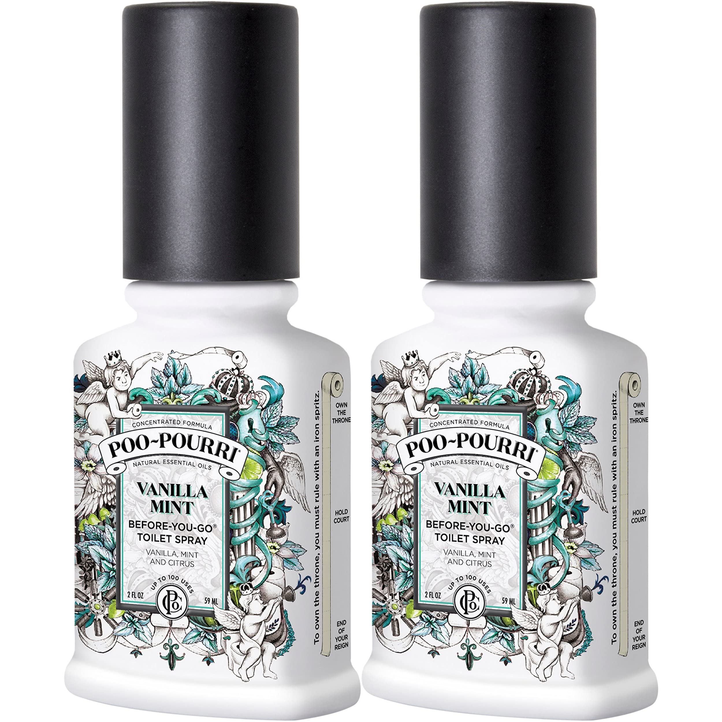 Poo-Pourri Vanilla Mint Scent Odor Eliminator 2 oz. Liquid 2pk