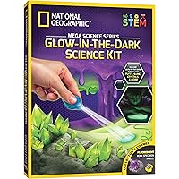 NATIONAL GEOGRAPHIC Mega Science Kit - Glow in The Dark Lab with Crystal Growing Kit, Slime Making, Glowing Putty, and More S