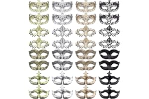 FEQO 32 Pieces Masquerade Masks Vintage Antique Masks Masquerade Party Mask Venetian Masks