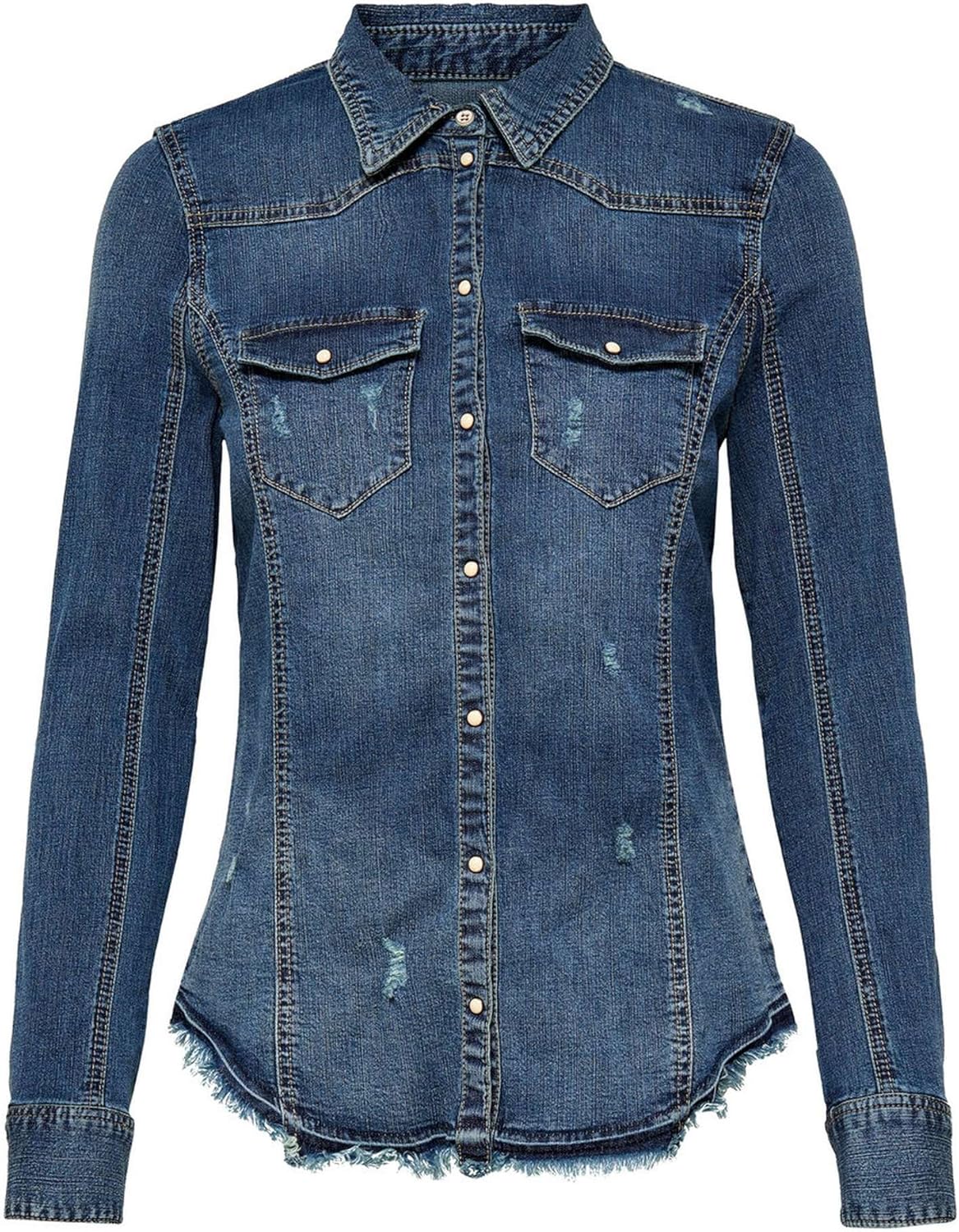 ONLY Jeans Women's Shirt Blue XS Amazon.co.uk Clothing