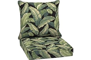 ARDEN SELECTIONS Arden Outdoor Deep Seat Cushion Set, 24 in x 24 in, Weather-Proof, Rain-Proof, Fade Resistant Patio Cushion for Chair, Sofa, and Couch Onyx Cebu