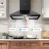 COMFEE' 60 cm Chimney Cooker Hood PYRA17B-60 with LED 3 speeds Duct/Recirc view 6